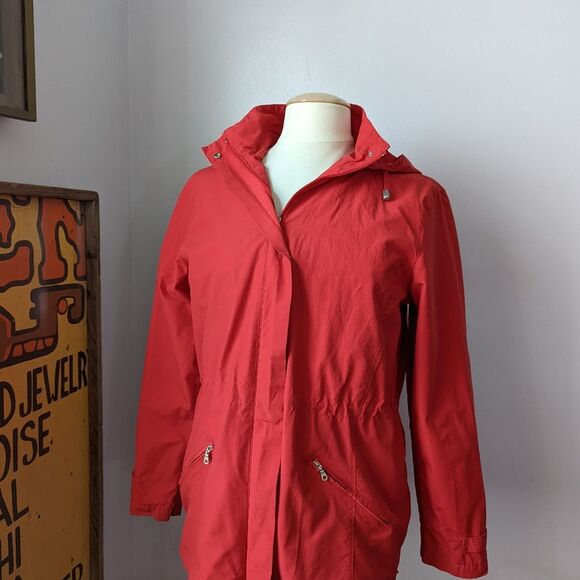 Vintage Bright Red Raincoat Windbreaker by Cherokee Size S - Picture 2 of 10